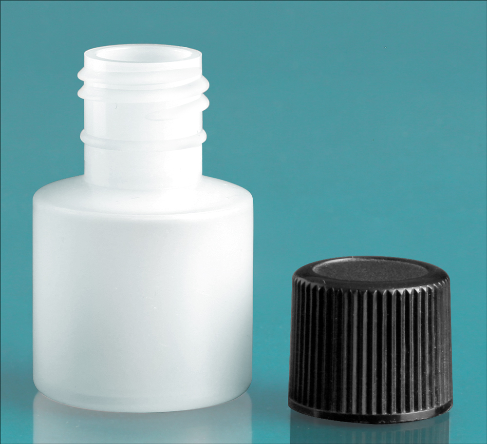 7 cc w/ Black Cap Natural Cylinder w/ Black Screwcap