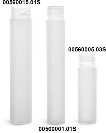 Plastic Vials, Natural Frosted Polypropylene Mini Cylinders (Bulk), Caps NOT Included