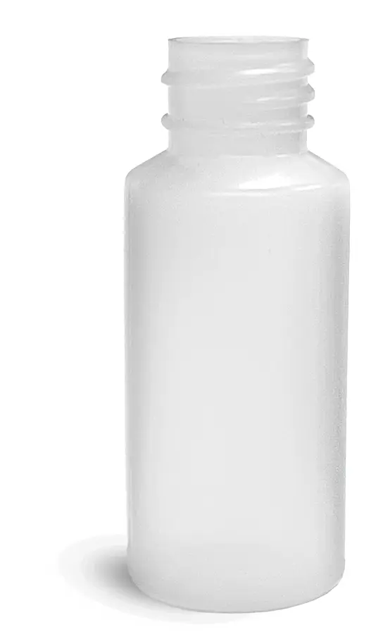 New 1 oz Natural HDPE Cylinder Bottles