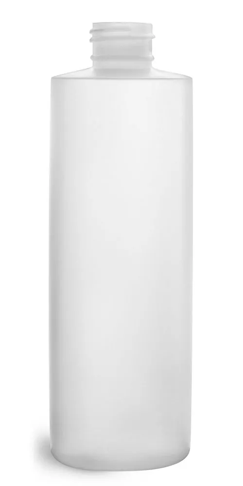 8 oz  Plastic Bottles, Natural HDPE Cylinders (Bulk), Caps NOT Included