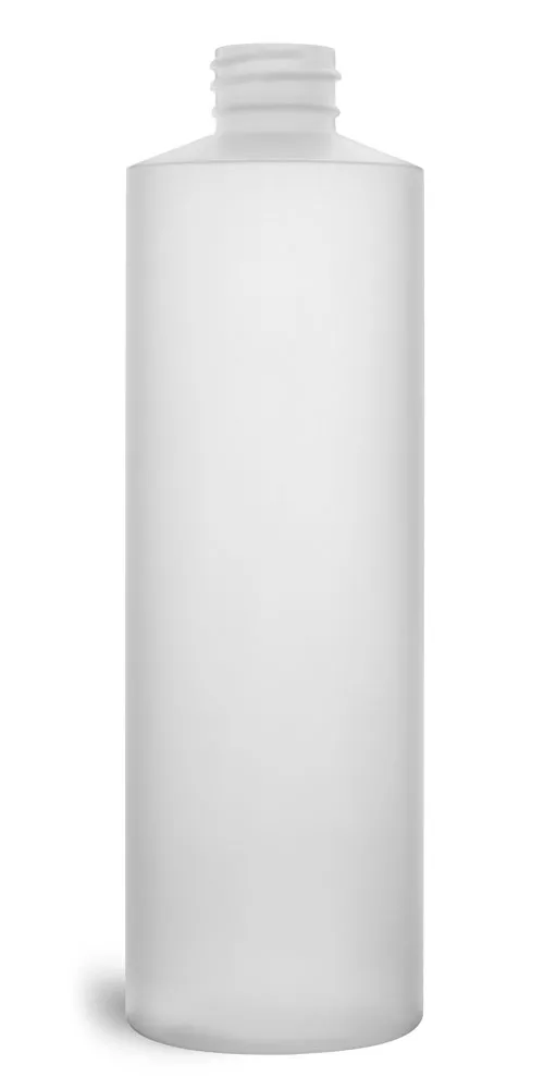 16 oz Plastic Bottles, Natural HDPE Cylinders (Bulk), Caps NOT Included