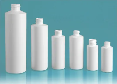 White HDPE Cylinder Bottles (Bulk), Caps NOT Included