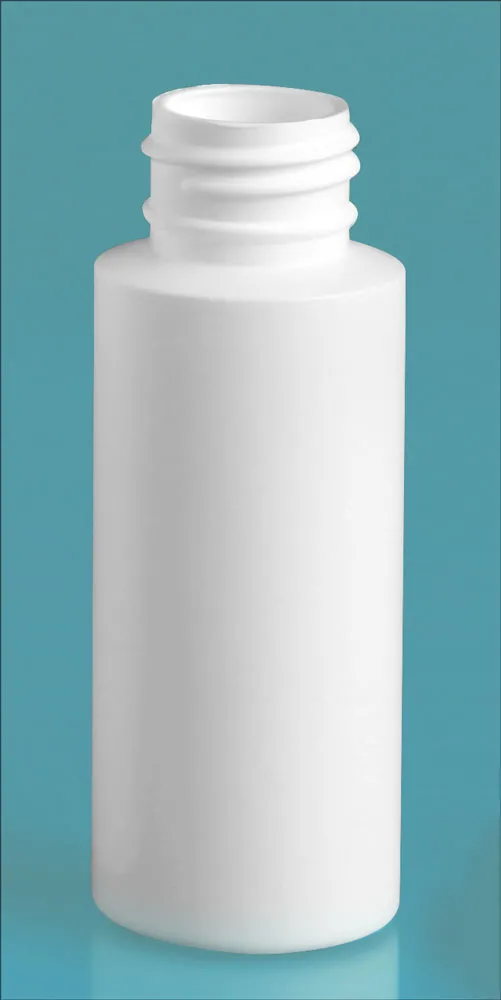 2 oz White HDPE Cylinders (Bulk), Caps NOT Included