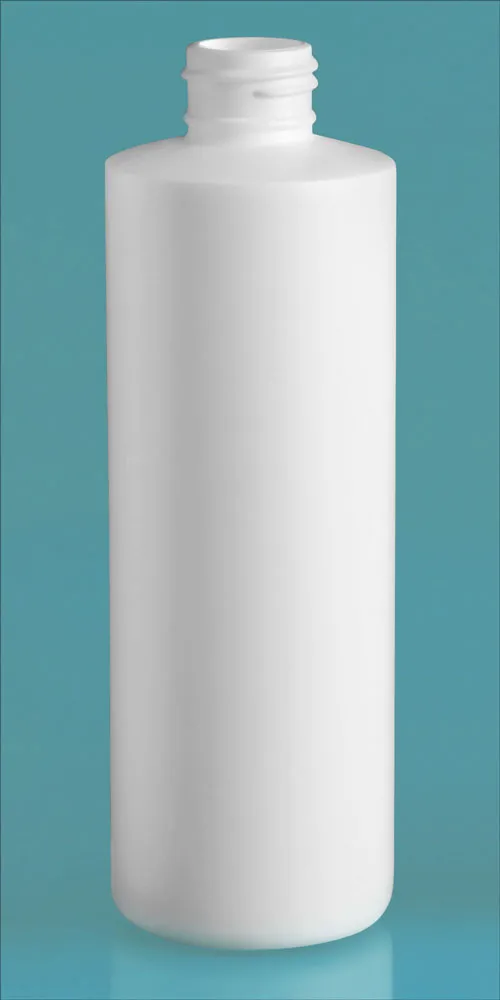 8 oz White HDPE Cylinders (Bulk), Caps NOT Included