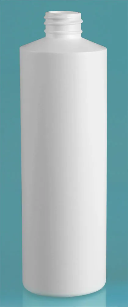 16 oz White HDPE Cylinders (Bulk) Caps NOT Included
