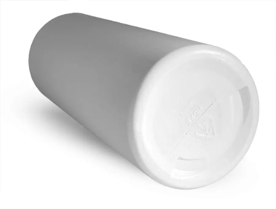 16 oz White HDPE Cylinder Bottles (Bulk) Caps NOT Included