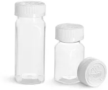 Plastic Vials, Natural Polypropylene Plastic Pop Top Child Resistant Vials