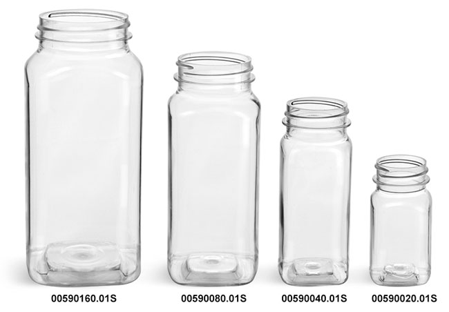 square spice jars wholesale