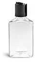150 ml Clear Oblong Bottles w/ Black Disc Top Caps