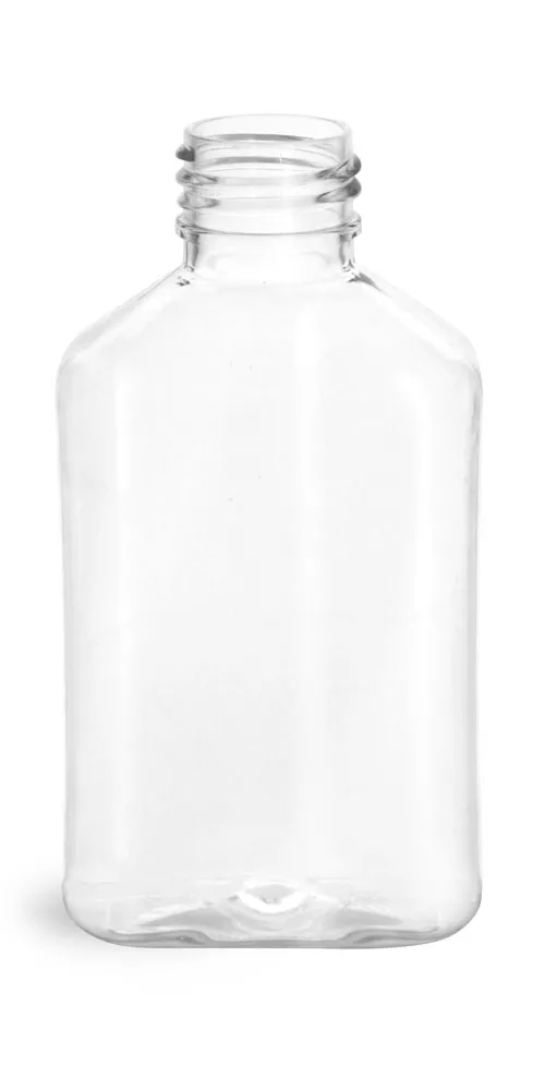 4 oz Clear PET Oblong Bottles (Bulk), Caps NOT Included