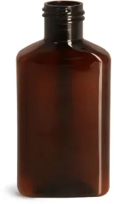 100 ml Amber PET Oblong Bottles (Bulk), Caps NOT Included
