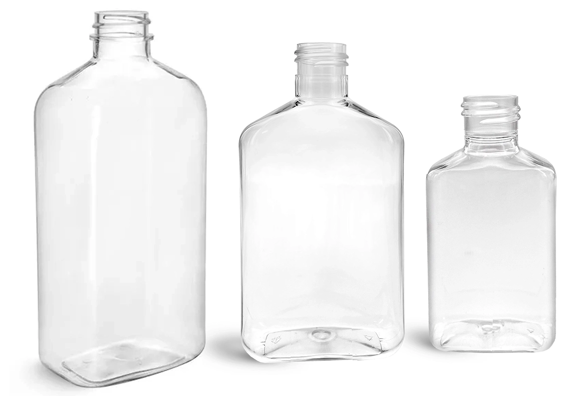 150 ml  Clear PET Oblong Bottles (Bulk), Caps Not Inlcluded