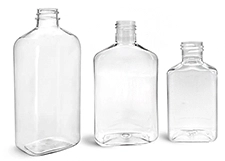 Clear PET Oblong Bottles (Bulk), Caps NOT Included