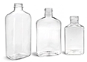 Clear PET Oblong Bottles (Bulk), Caps NOT Included