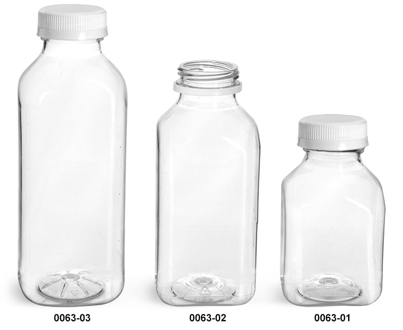 400 pack 12 oz Empty Translucent Plastic Juice Bottles with Tamper Evident Caps 
