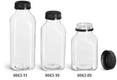 Stock Your Home Plastic Juice Bottles 8 Oz with Lids, Juice Drink Containers  with Caps, 8 oz Bottles with Caps, 12 Count 