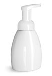 White PET Bottles w/ White Foamer Pumps