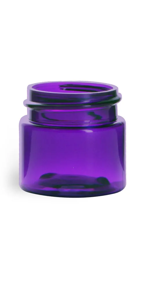 1/2 oz Plastic Jars, Purple PET Straight Sided Jars (BULK) Caps Not Included