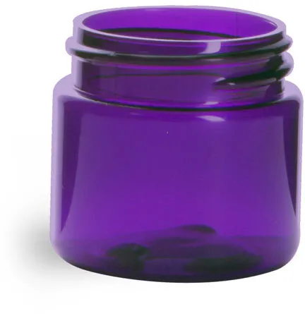 1/2 oz 1/2 oz Plastic Jars, Purple PET Straight Sided Jars (BULK) Caps Not Included