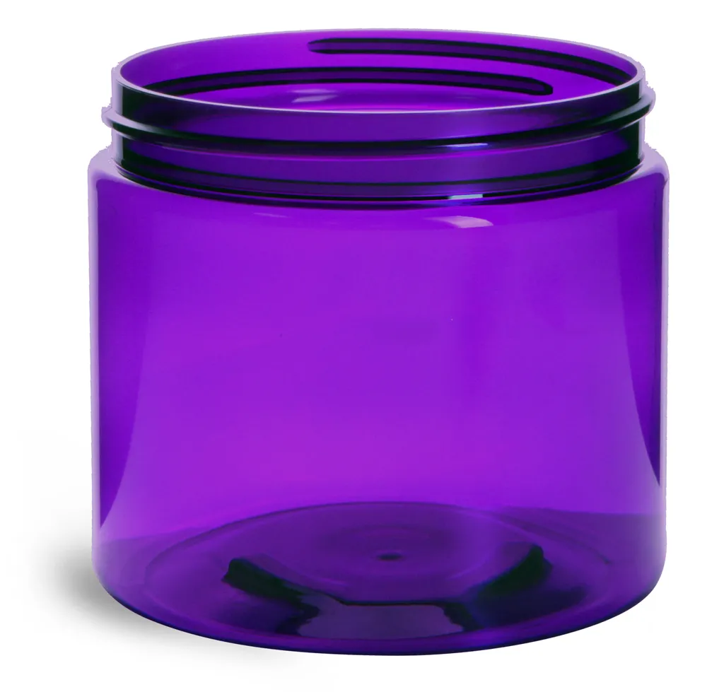 16 oz Purple PET Straight Sided Jars (BULK) Caps Not Included