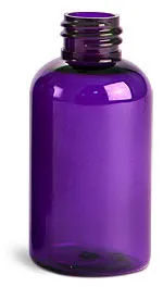2 oz Purple PET Boston Round Bottles (Bulk), Caps NOT Included