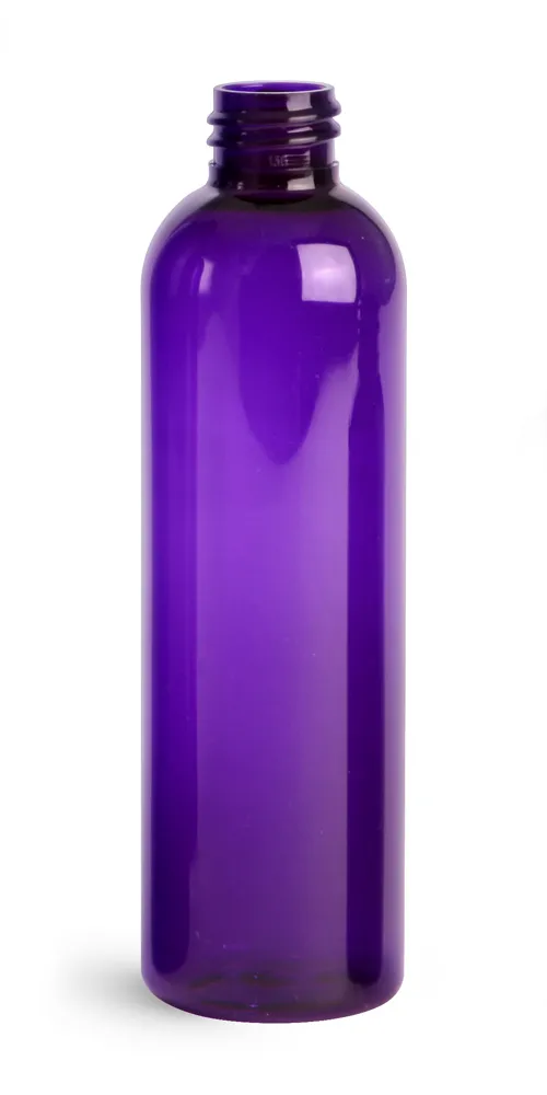 4 oz Purple PET Cosmo Round Bottles (Bulk), Caps NOT Included
