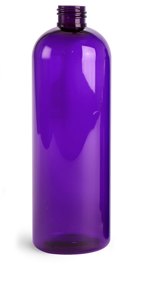 16 oz Purple PET Cosmo Rounds Bottles (Bulk)