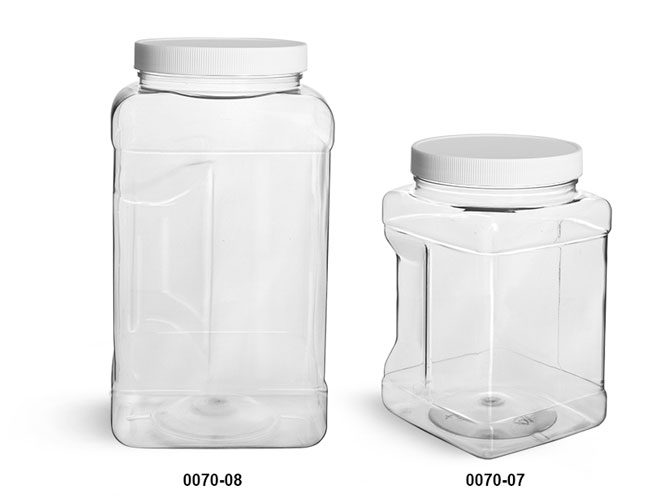 plastic jars and caps