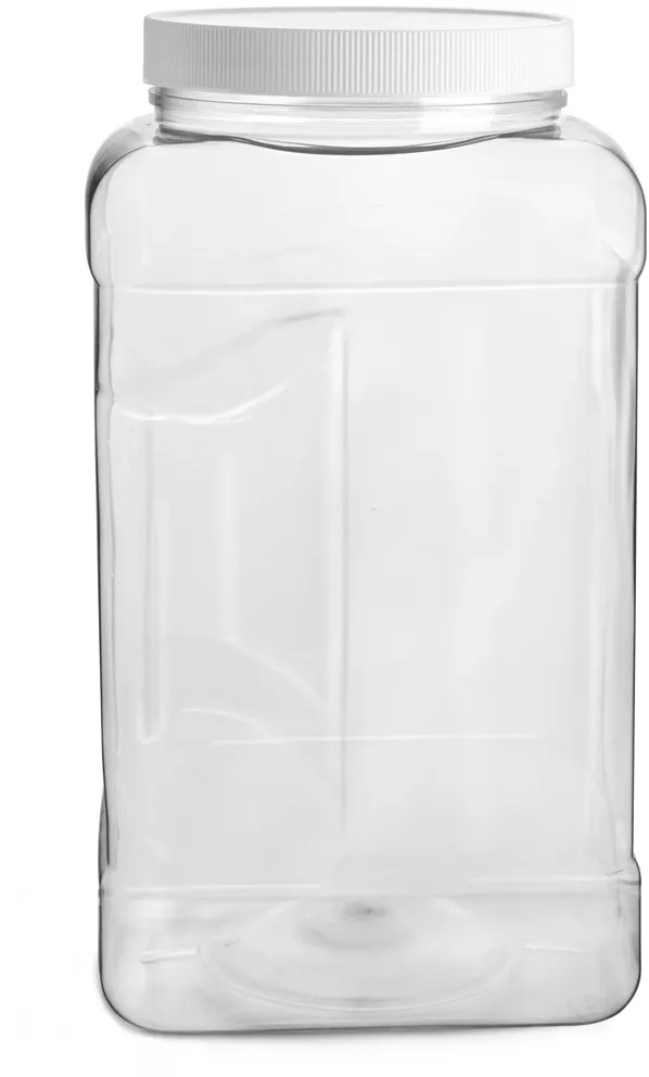 Wide-Mouth Glass Jars - 1/2 Gallon, Plastic Cap