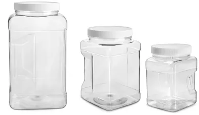 Square Plastic Container, Shaped Jars