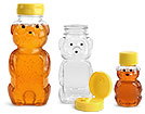 Clear PET Honey Bears
w/ Yellow Snap Top Caps