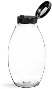 Clear PET Inverted Ovals w/ Black Lined Snap Top Caps