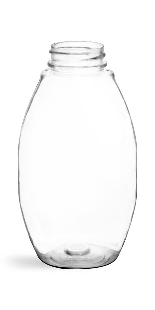 12 oz Plastic Bottles, Clear PET Inverted Ovals (Bulk) Caps NOT Included