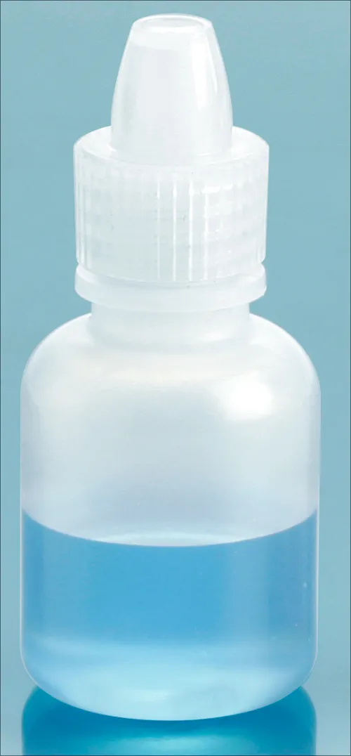 10 cc Natural LDPE Dropper Bottles w/ Natural Ribbed Caps & Controlled Dropper Tip Inserts