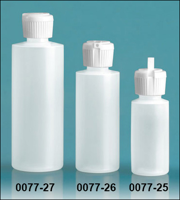 Plastic Bottles, Natural LDPE Cylinder Bottles With Flip Top Dispensing Caps