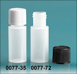 Plastic Bottles, Natural LDPE Cylinder Bottles w/ Screw Caps