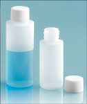 LDPE Plastic Bottles, Natural Cylinder Bottles with White Ribbed PE Lined Screw Caps