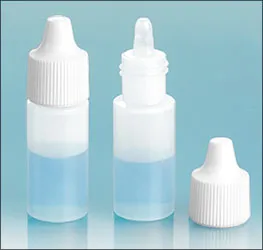 LDPE  Natural Cylinder Bottles with Streaming Dropper Plug and White Caps