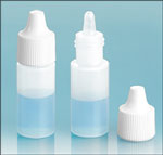 LDPE Plastic Bottles, Natural Cylinder Bottles with Streaming Dropper Plug and White Caps