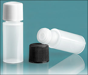 LDPE Plastic Bottles, Natural Cylinder Bottles w/ Caps and Orifice Reducer