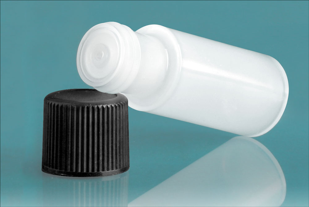 2 dram w/ Black Cap Natural Cylinder w/ Black Cap and Orifice Reducer
