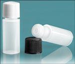 LDPE Plastic Bottles, Natural Cylinder Bottles w/ Caps and Orifice Reducer