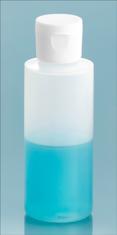 2 oz Natural LDPE Cylinders w/ White Ribbed Snap Caps