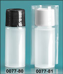 Plastic Bottles, Natural 1/4 oz LDPE Cylinder Bottles w/ Caps and Clear PVC Tamper Evident Shrink Bands