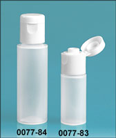 Plastic Bottles, Natural LDPE Cylinder Bottles w/ Smooth White Snap Top Caps