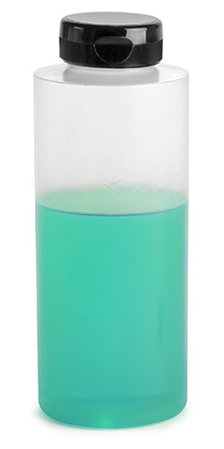 Natural LDPE Cylinder Bottles w/ Lined Snap Top Caps