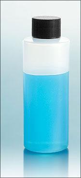 Natural LDPE Cylinder Bottles w/ Black Ribbed PE Lined Screw Caps