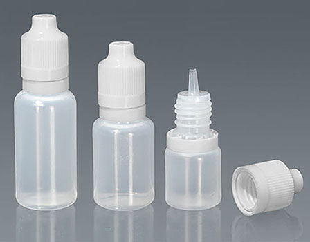 Plastic Bottles, Natural LDPE Dropper Bottles w/ Thin Dropper Tip Inserts and White Child Resistant Caps