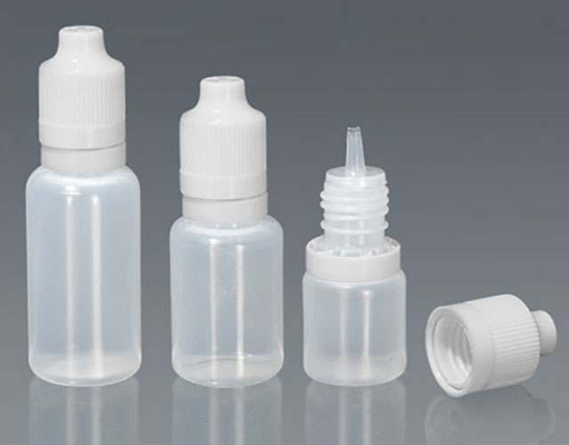 LDPE Plastic Bottles, Natural Dropper Bottles w/ Thin Dropper Tip Inserts and White Child Resistant Caps