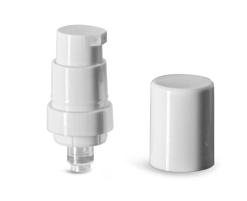  18 Mm White Polypropylene Airless Pumps w/ Snap On Caps 